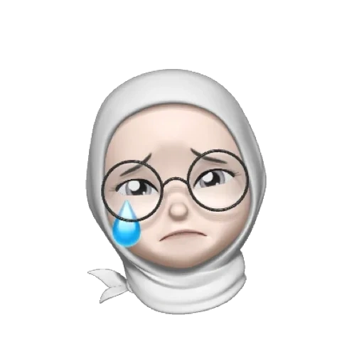 memoji, kartun, child, hijab cartoon, girl muslim