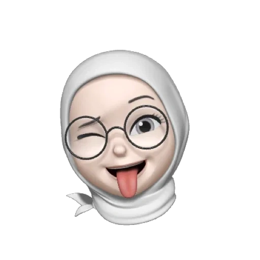 símbolo de expressão, memoji, menina, expressão do iphone, hijab cartoon