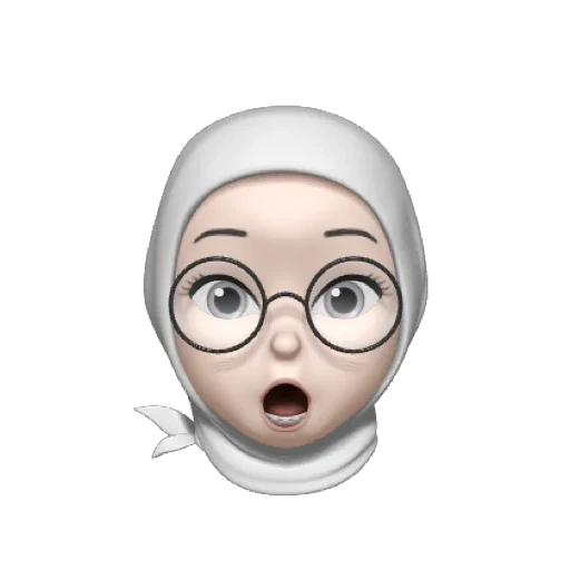 memoji, cute emoji, hijab cartoon, les émoticônes sont intéressants, expression hijab fille 3d