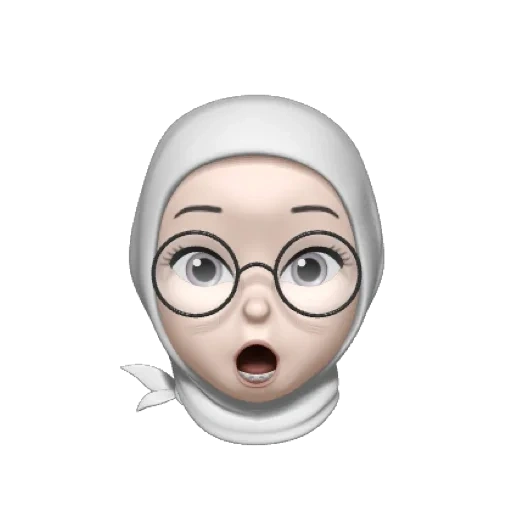 memoji, cutemoji, hijab cartoon, símbolo de expresión interesante, expresión hijab girl 3d