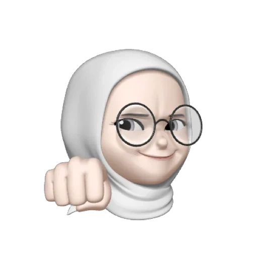 emoji, gadis, hijab memoji, suster mimoji, smiley face hijab