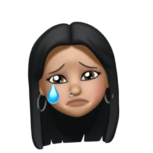 emoji, young woman, emoji stickers, emoji's face of a woman with blue eyes, apple 3d emoji boy muslim