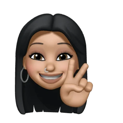 maniküre, memoji votsap, zeichnungen von emoji, memoji mädchen schloss die augen