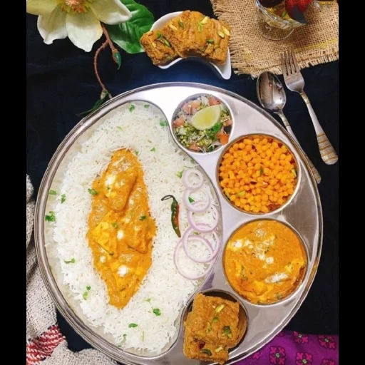 еда, блюда, предметы столе, индийские блюда, тали индийская кухня