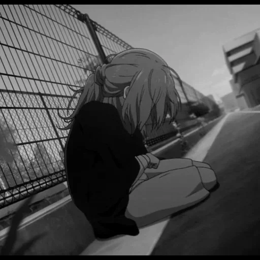 аниме, рисунок, аниме девушки, грустные аниме, аниме форма голоса нишимия плачет
