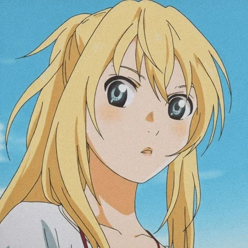 miyazono kaori, good-looking animation, blonde cartoon, cartoon character, your april lies