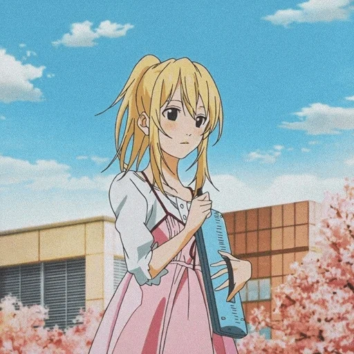 simple animation, good-looking animation, kaori miyazono, cartoon character, your april lies