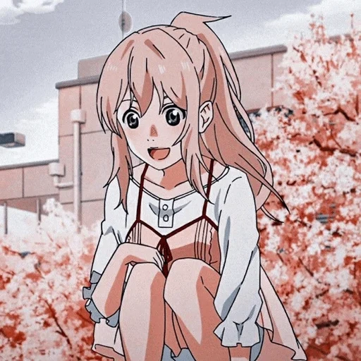 animação, imagem de anime, arte de anime menina, padrão de anime bonito, sua mentira em abril