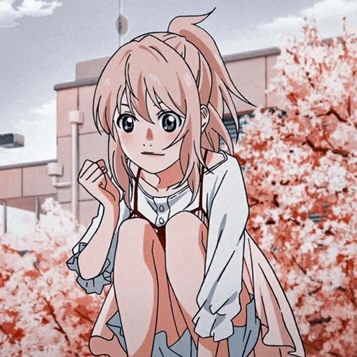 cherry blossom anime, anime girl, cartoon characters, girl animation art, your april lies