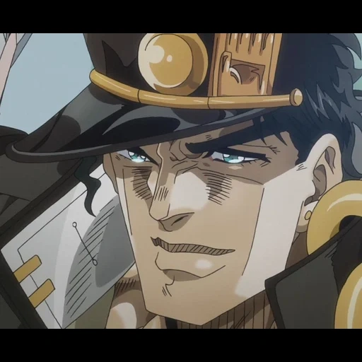 jotaro, джоджо, джотаро, джотаро куджо, джотаро куджо улыбается