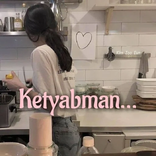 wanita muda, di dapur, dapur korea, orang korea itu cantik, gadis korea