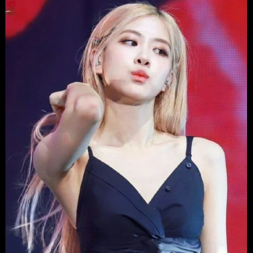 junge frau, schwarzrosa, blackpink rosé, rose blackpink, jennie blackpink