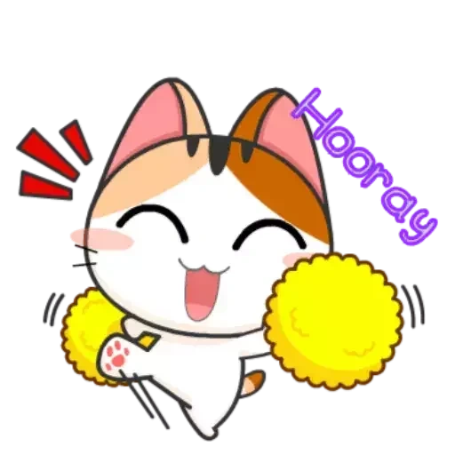 meow animiert, die tiere sind süß, japanische katze, aufkleber japanische katzen