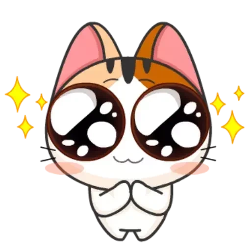 meow animated, selo japonês, gatinho japonês, pintura fofa de kawai, personagem de vetor de gato fofo