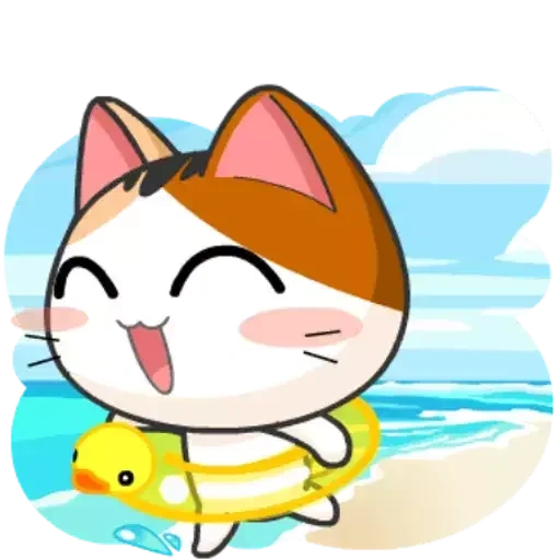 anime miaou miaou, le chat miaou miaou, chaton japonais, phoque du japon, stickers chien de mer japonais