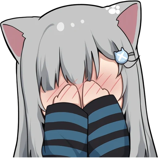 no, immagine, ragazza gatto, emoji discord, nachonekodayo