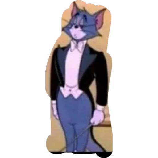 animation, tom cat, people, tom jerry, tom jerry is wearing a tuxedo