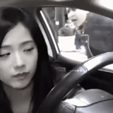 girl, asiático, en el auto, coche