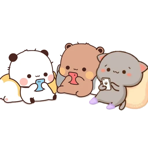 kawaii, chibi bear, the drawings are cute, the animals are cute, lovely panda drawings