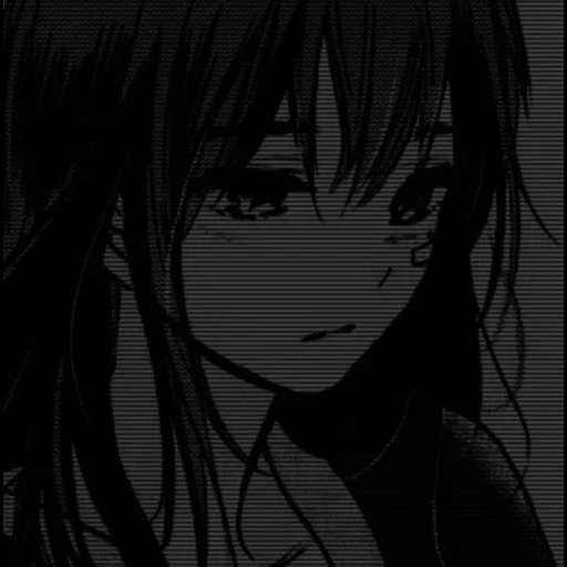 image, anime sombre, anime noir, anime triste, fille anime triste