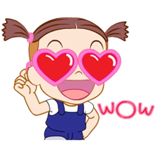 clipart, chica, la niña es un corazón, watsap animado