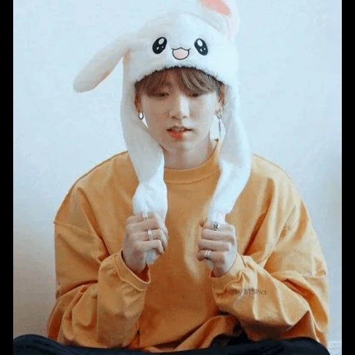 kim tae-hyun, zheng zhongguo, jungkook bts, bts hat with ears, bts hat with ears