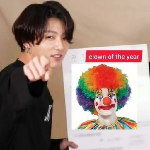 clown, clown, nez de clown, chongguk bts, perruque de clown