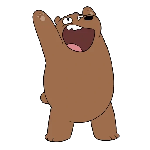 grizzly bear, cheerful bear, little bear, brown bear, bear cartoon
