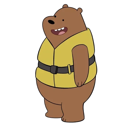 bare bears, cheerful bear, bear character, we naked bear brown, we bare bears grizzlies