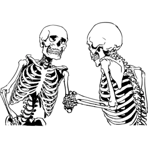 das skelett, the skeleton, das muster des skeletts, skelett küssen