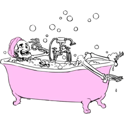 baignoire, croquis de baignoire, motif de la baignoire, coloration de baignoire, salle de bain de fille peinte