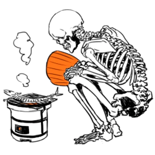 скелет, иллюстрация, пьющий скелет, скелет держит, скелет рисунки