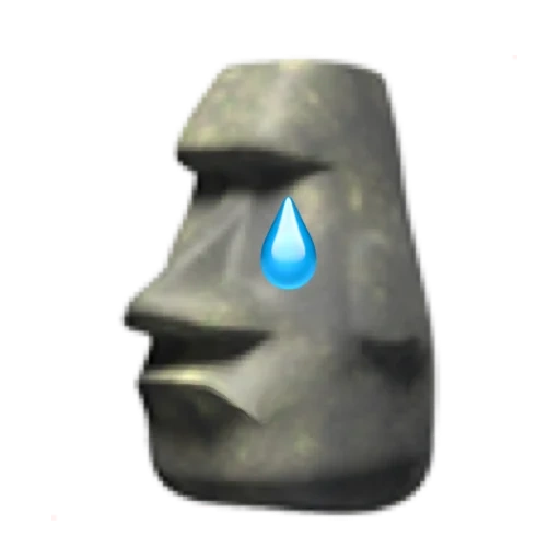 piedra emoji, moai stone emoji, mem face face, moai stone emoji, emoji de piedra de la isla de pascua
