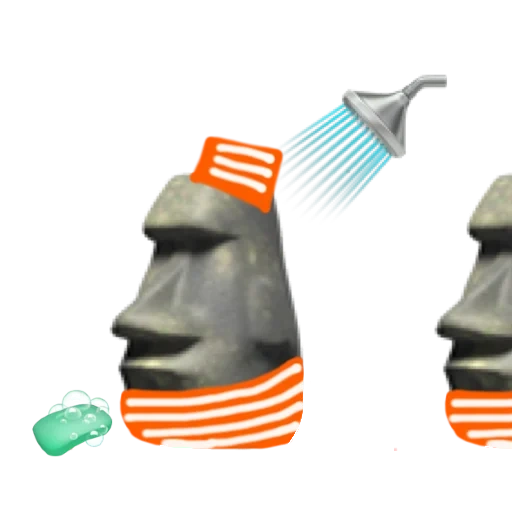 moai, figurines, emoticônes, moai emoji, moai stone emoticône