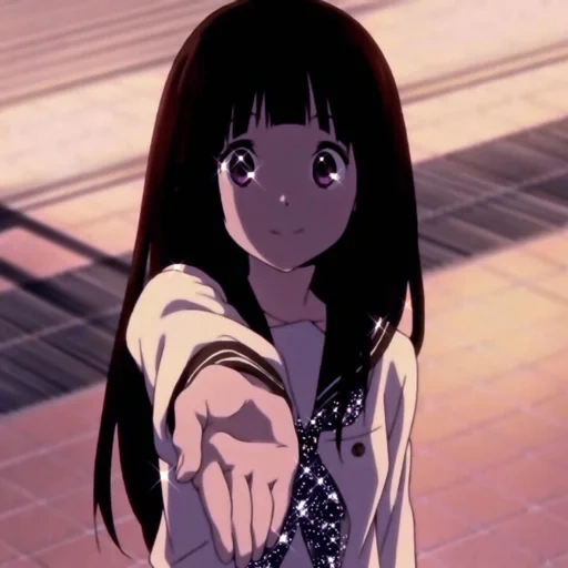 irã chitanda, animação hyouka, menina anime, animação chitanda, personagem de anime