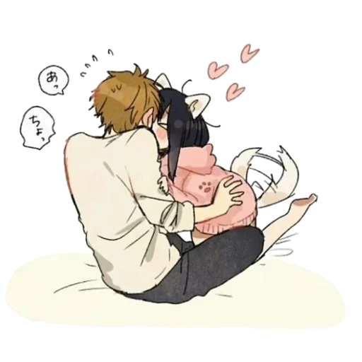 anime art couple, couples mignons d'anime, dessin de couple d'anime, patterns d'anime mignons, embrassant uchiko tenkun