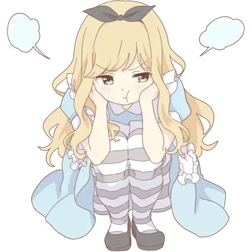 anime mignon, alice de l'anime pom, patterns d'anime mignons, stickers anime alice, alice levier de l'anime pom