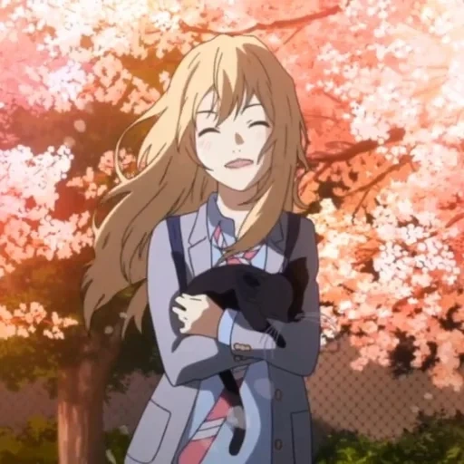 anime girl, kaori miyazono, your april lies, april lies anime, fun your lie screen in april