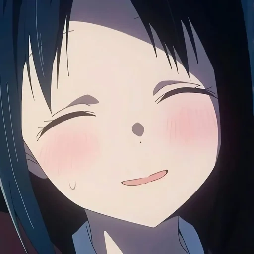seni anime, anime kawai, gadis anime, karakter anime, senyuman dengan air mata anime