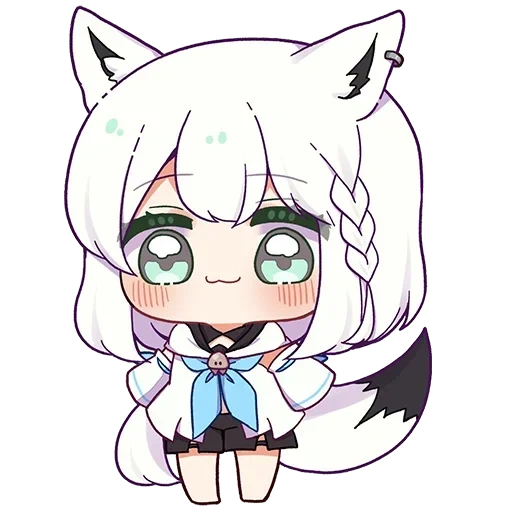 fubuki shirakami, shiramiya fujiki chibi, shirakami fubuki chibi