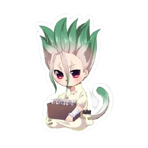 dr stone senku, personagens de anime, senka dr stone, dr stone sanko chibi, anime dr stone chibi