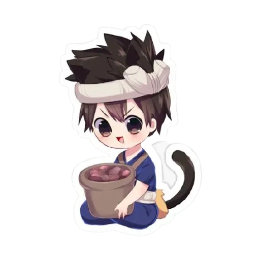 chibi, oda zuo chibi, makori chibi, kuro kumagaya chibi neko, anime dr stone chibi