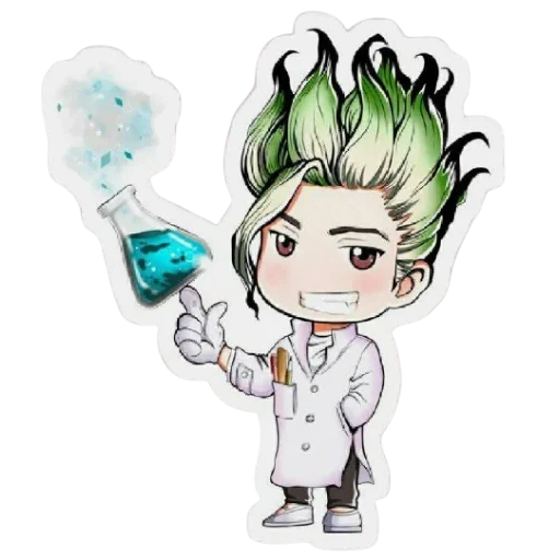 chibi chemiker, anime zeichnungen, dr stone chibi, dr stone sanko chibi, chibi anime dr stone