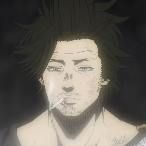 human, yami sukehiro, anime characters, captain yami black clover, anime black clover captain yami