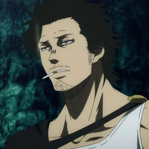 yami sukehiro, trébol negro, personajes de anime, jack black clover, capitán yami clover negro