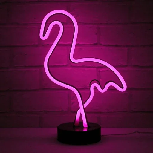 flamingo neon, flamingos au néon, lampe néon, mega flamingos néon, lampe au néon flamant