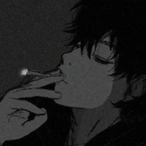аниме курит, грустные аниме, аниме кун курит, аниме арты парней, парень сигаретой аниме