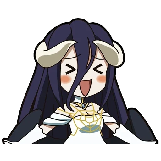 albedo, albedo chibi, albedo overlord, albedo overlord chibi, lord albedo chibi