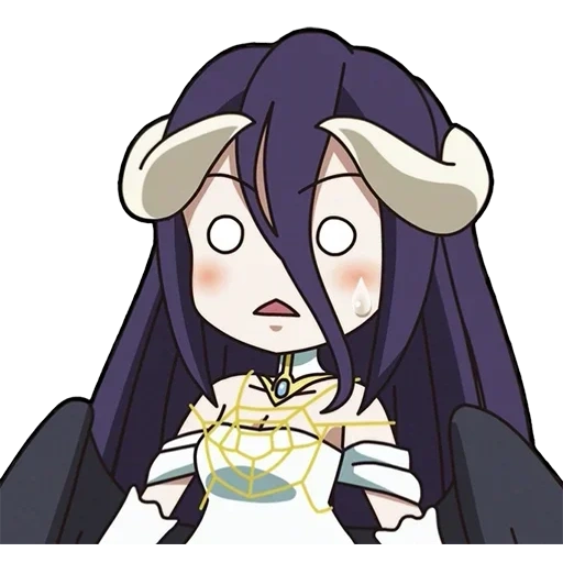 albédo, chibi albedo, suzerain d'albédo, albedo overlord chibi, albedo overlord ahegao