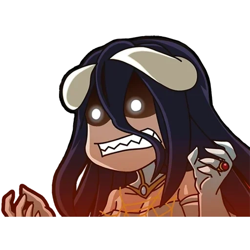 albedo, albedo de chibi, símbolo de expressão overlord, halloween albedo, chibi reflete deus